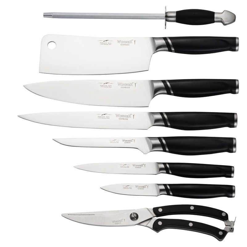 سرویس چاقو آشپزخانه 8 پارچه وینر کد W-01 PLUS سرویس چاقو آشپزخانه 8 پارچه وینر کد W-01 PLUS