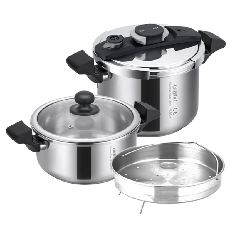 زودپز دوقلو جی فی نی مدل GS-01 گنجایش 6 و 4 لیتری