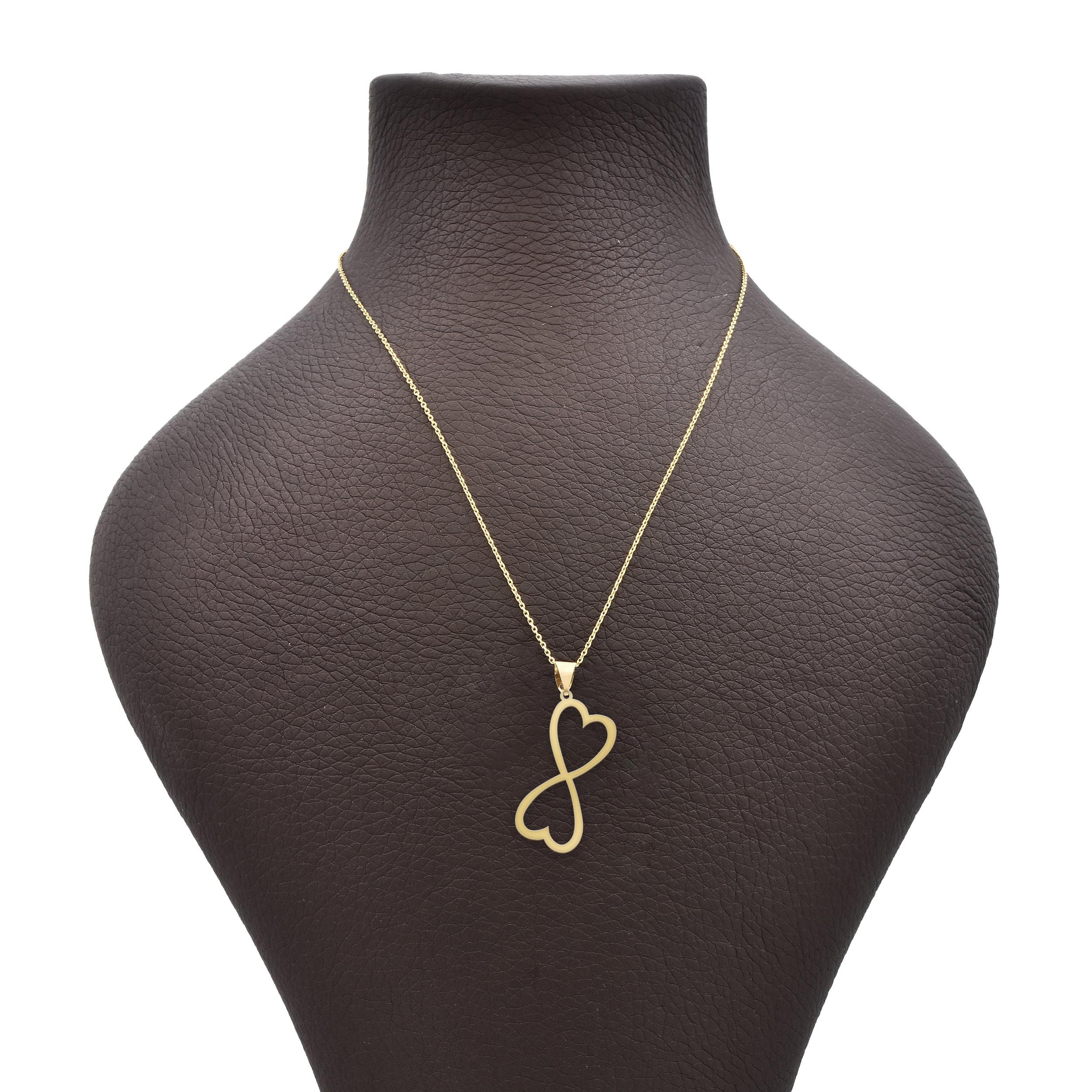 گردنبند طلا 18 عیار شمیم گلد گالری طرح قلب و بی نهایت مدل Z7 گردنبند طلا 18 عیار شمیم گلد گالری طرح قلب و بی نهایت مدل Z7