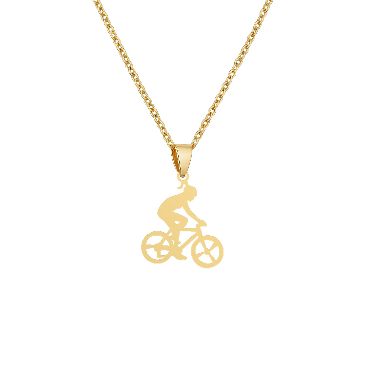 گردنبند طلا 18 زنانه شمیم گلد گالری طرح ورزشی دختر دوچرخه سوار کد Z-24 گردنبند طلا 18 زنانه شمیم گلد گالری طرح ورزشی دختر دوچرخه سوار کد Z-24