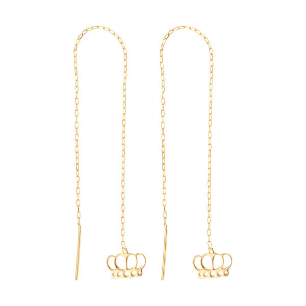 گوشواره طلا 18 عیار زنانه شمیم گلد گالری طرح تاج کد EL-005 گوشواره طلا 18 عیار زنانه شمیم گلد گالری طرح تاج کد EL-005