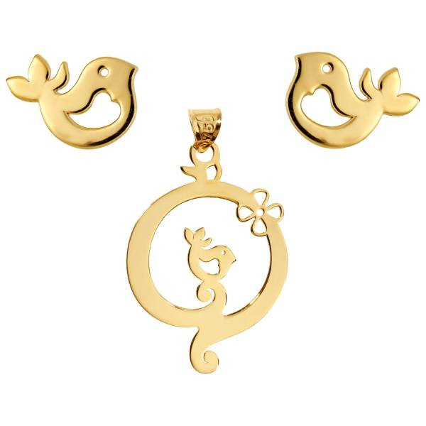 نیم ست طلا 18 عیار شمیم گلد گالری مدل SG60 نیم ست طلا 18 عیار شمیم گلد گالری مدل SG60