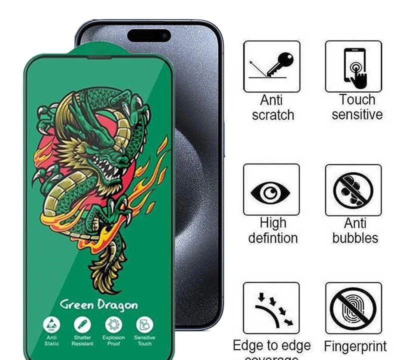 محافظ صفحه نمایش اپیکوی مدل Green Dragon ExplosionProof مناسب برای گوشی موبایل اپل iPhone 16 Pro محافظ صفحه نمایش اپیکوی مدل Green Dragon ExplosionProof مناسب برای گوشی موبایل اپل iPhone 16 Pro