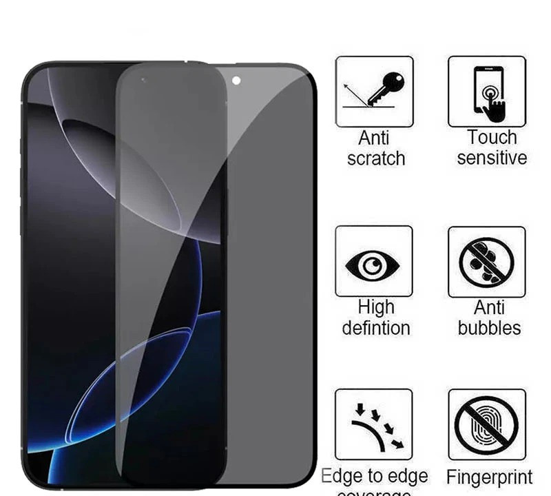 محافظ صفحه نمایش حریم شخصی کی زد دوو مدل Privacy Glass مناسب برای گوشی موبایل اپل iPhone 17 Pro Max