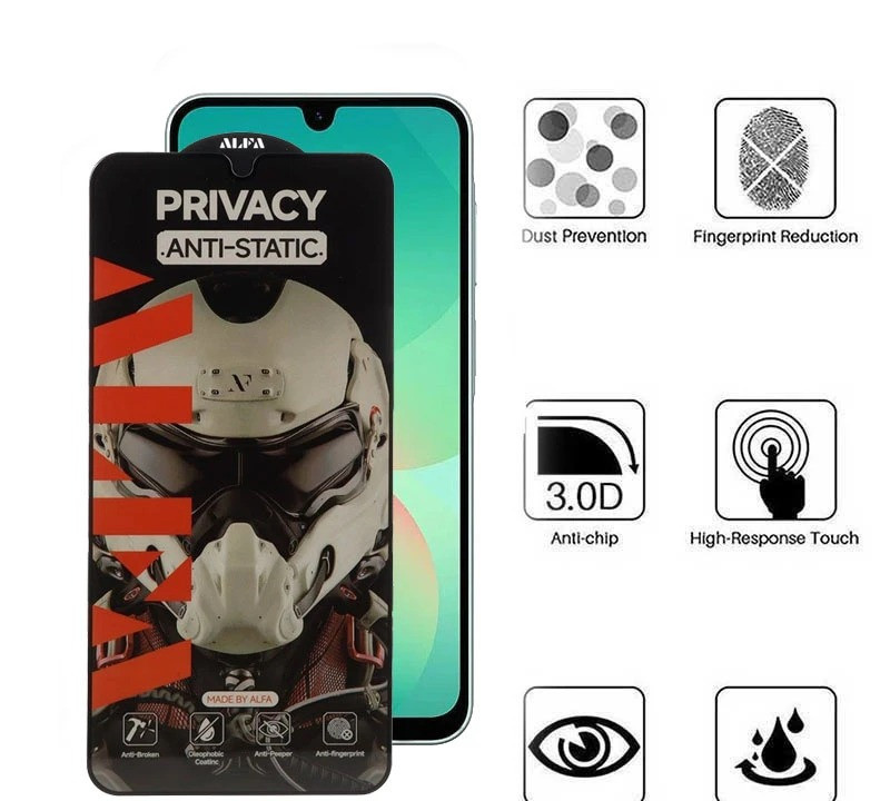 محافظ صفحه نمایش حریم شخصی اپیکوی مدل Alpha مناسب برای گوشی موبایل سامسونگ Galaxy A17 / A26 /A16 محافظ صفحه نمایش حریم شخصی اپیکوی مدل Alpha مناسب برای گوشی موبایل سامسونگ Galaxy A17 / A26 /A16