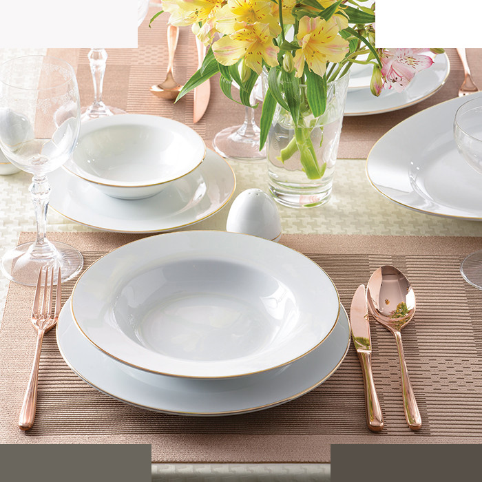 سرویس غذاخوری 28 پارچه 6 نفر چینی زرین ایران مدل ایتالیا اف زرین یک خط طلا درجه یک سرویس غذاخوری 28 پارچه 6 نفر چینی زرین ایران مدل ایتالیا اف زرین یک خط طلا درجه یک