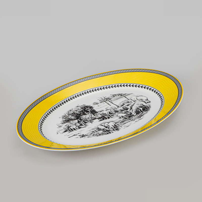 سرویس غذاخوری 28 پارچه 6 نفر چینی زرین ایران مدل ایتالیا اف Village 2 درجه یک