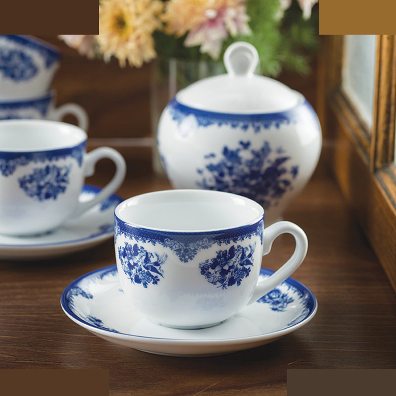 ست فنجان و نعلبکی 12 پارچه 6 نفره چینی زرین ایران مدل چای خوری ایتالیا اف 8 فلورانس درجه یک