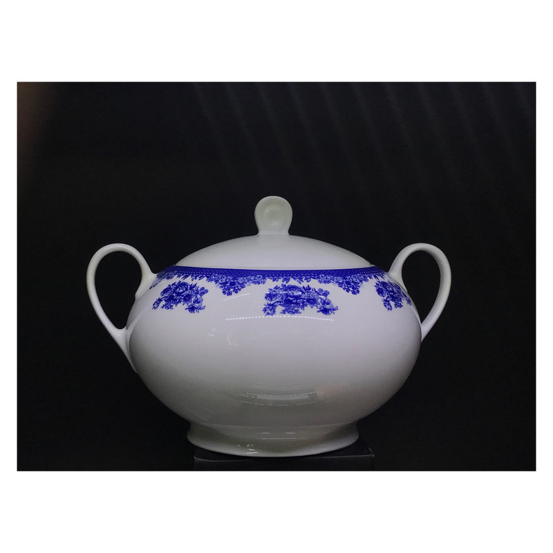 سوپ خوری چینی زرین ایران مدل ایتالیا اف 3650 فلورانس سرمه ای درجه 3