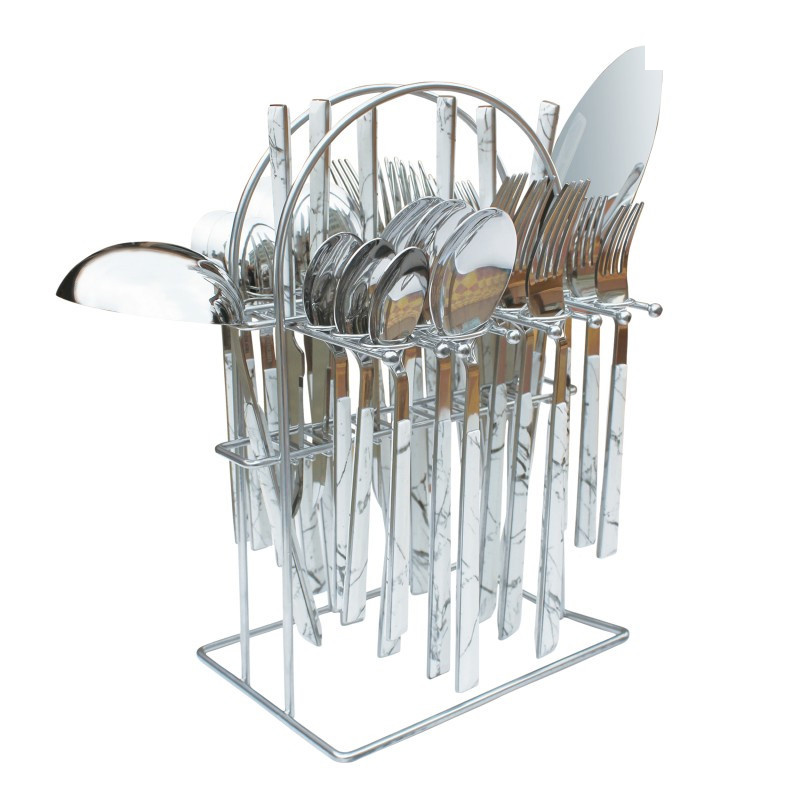 سرویس قاشق و چنگال 33 پارچه جی فی نی مدل W-MARBLE سرویس قاشق و چنگال 33 پارچه جی فی نی مدل W-MARBLE