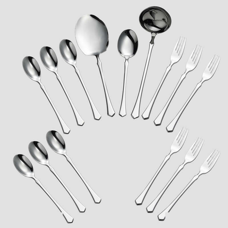 سرویس قاشق و چنگال 15 پارچه جی فی نی مدل 58