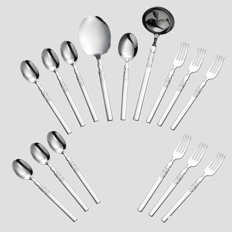 سرویس قاشق و چنگال 15 پارچه جی فی نی مدل 55
