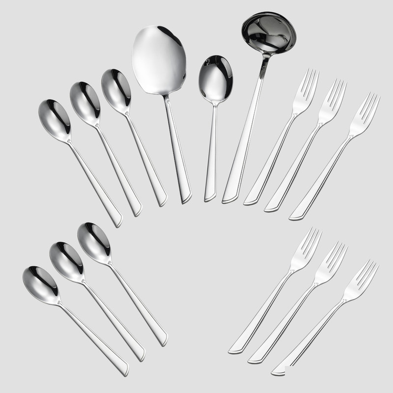 سرویس قاشق و چنگال 15 پارچه جی فی نی مدل 52