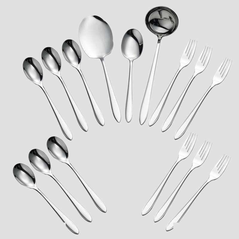 سرویس قاشق و چنگال 15 پارچه جی فی نی مدل 05 سرویس قاشق و چنگال 15 پارچه جی فی نی مدل 05