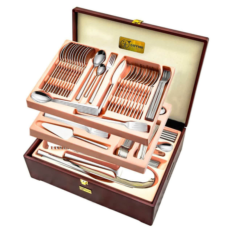 سرویس قاشق و چنگال 148 پارچه جی فی نی مدل A-010 لاکچری سرویس قاشق و چنگال 148 پارچه جی فی نی مدل A-010 لاکچری