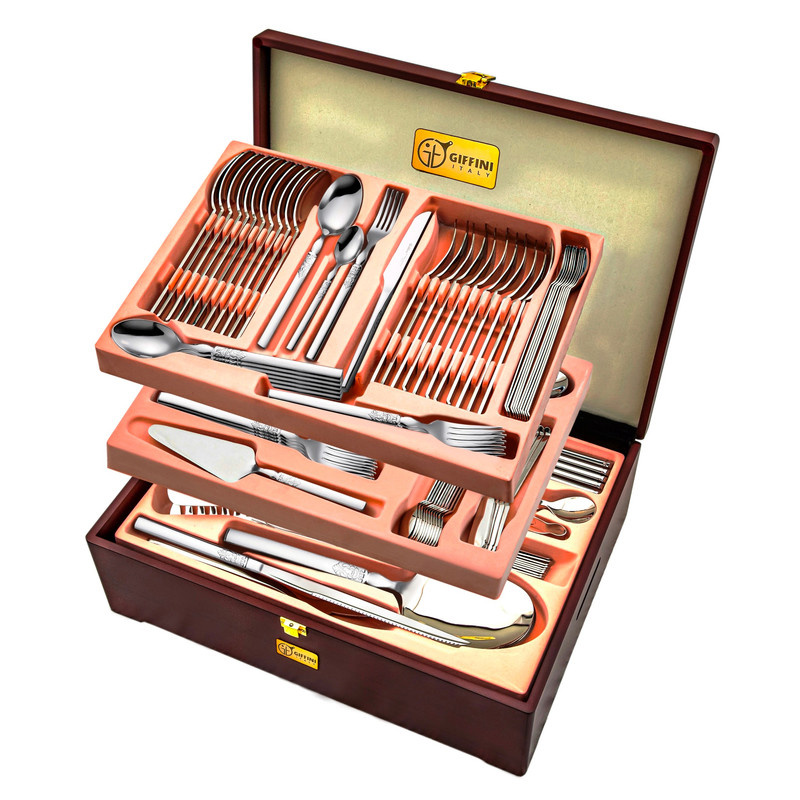 سرویس قاشق و چنگال 143 پارچه جی فی نی مدل 55 سوپر لاکچری