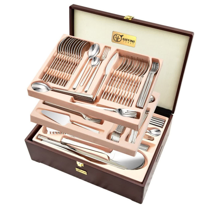سرویس قاشق و چنگال 142 پارچه جی فی نی مدل A-018 سرویس قاشق و چنگال 142 پارچه جی فی نی مدل A-018