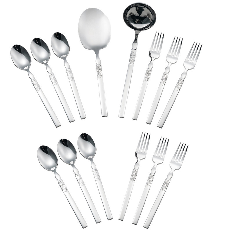 سرویس قاشق و چنگال 14 پارچه جی فی نی مدل 55 لاکچری