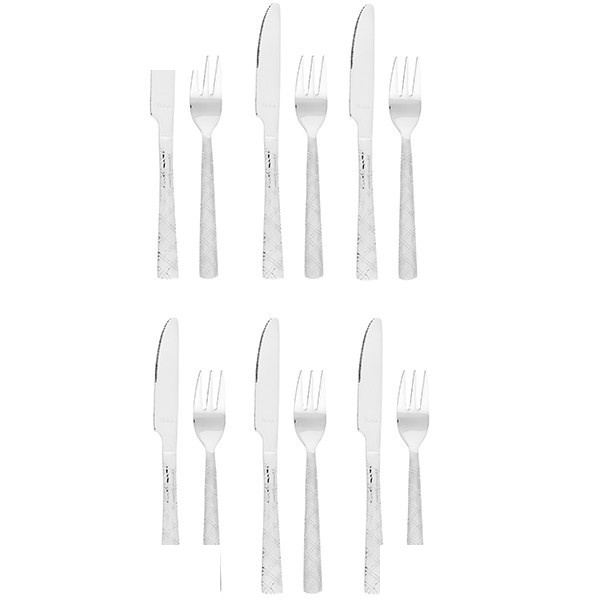 ست کارد و چنگال 12 پارچه صنایع استیل ایران مدل Pasha 9