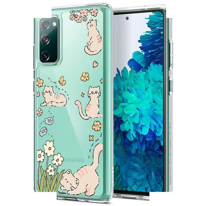 کاور طرح Cat & Flowers مناسب برای گوشی موبایل سامسونگ Galaxy S20 Fe