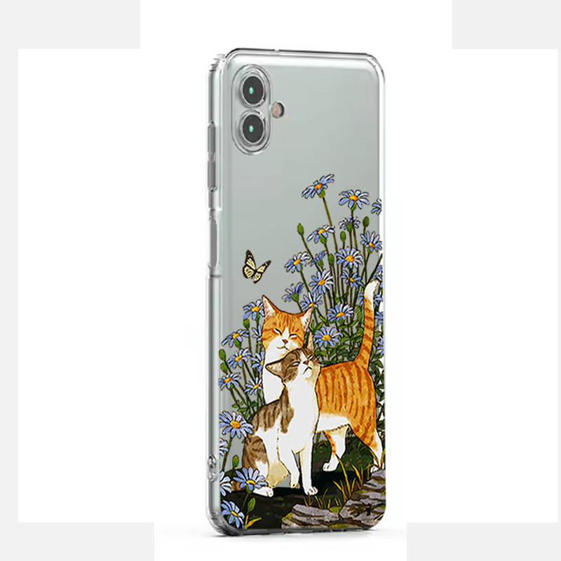 کاور طرح Cat & Butterfly مناسب برای گوشی موبایل سامسونگ Galaxy A06
