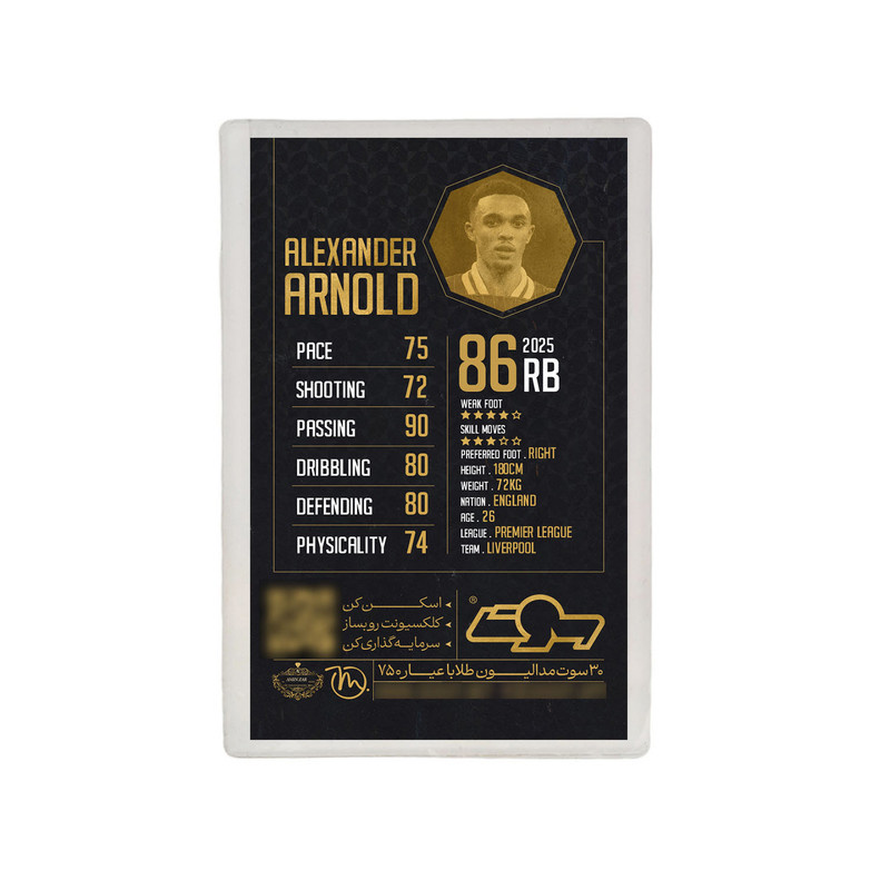 طلا گرمی 18 عیار مدوپد مدل ARNOLD طرح فوتبالی 2025 کد SO10010 طلا گرمی 18 عیار مدوپد مدل ARNOLD طرح فوتبالی 2025 کد SO10010