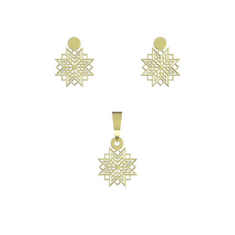 نیم ست طلا 18 عیار زنانه مدوپد مدل اسلیمی کد NA10007 نیم ست طلا 18 عیار زنانه مدوپد مدل اسلیمی کد NA10007