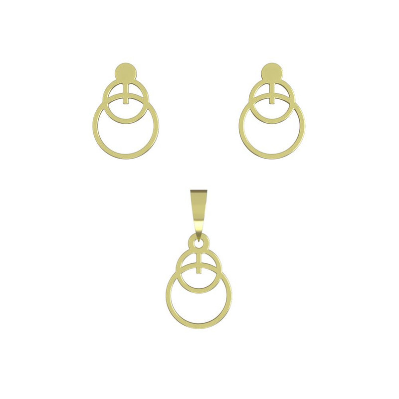 نیم ست طلا 18 عیار زنانه مدوپد مدل دایره کد NA10046 نیم ست طلا 18 عیار زنانه مدوپد مدل دایره کد NA10046