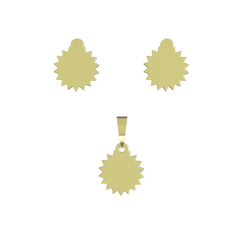 نیم ست طلا 18 عیار زنانه مدوپد مدل خورشید کد NA10059