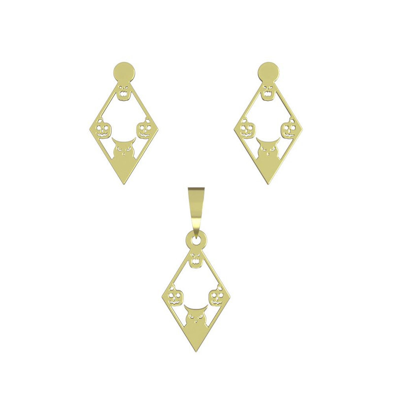 نیم ست طلا 18 عیار زنانه مدوپد مدل هالووین کد NA10090 نیم ست طلا 18 عیار زنانه مدوپد مدل هالووین کد NA10090