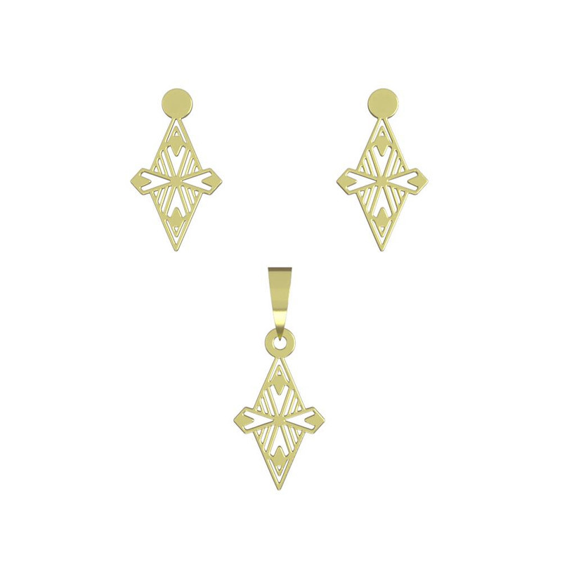 نیم ست طلا 18 عیار زنانه مدوپد مدل لوزی کد NA10097