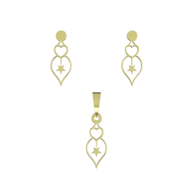 نیم ست طلا 18 عیار زنانه مدوپد مدل قلب و ستاره کد NA10146 نیم ست طلا 18 عیار زنانه مدوپد مدل قلب و ستاره کد NA10146