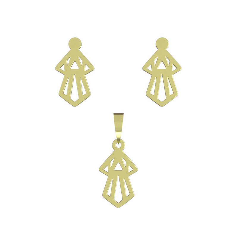 نیم ست طلا 18 عیار زنانه مدوپد مدل هندسی کد NA10203 نیم ست طلا 18 عیار زنانه مدوپد مدل هندسی کد NA10203