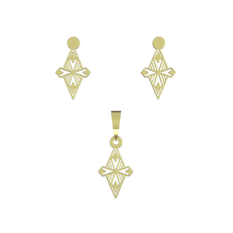 نیم ست طلا 18 عیار زنانه مدوپد مدل لوزی کد NA10209