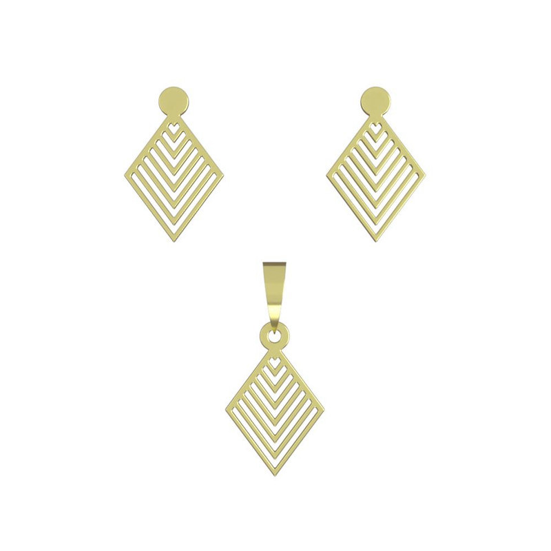 نیم ست طلا 18 عیار زنانه مدوپد مدل لوزی کد NA10218