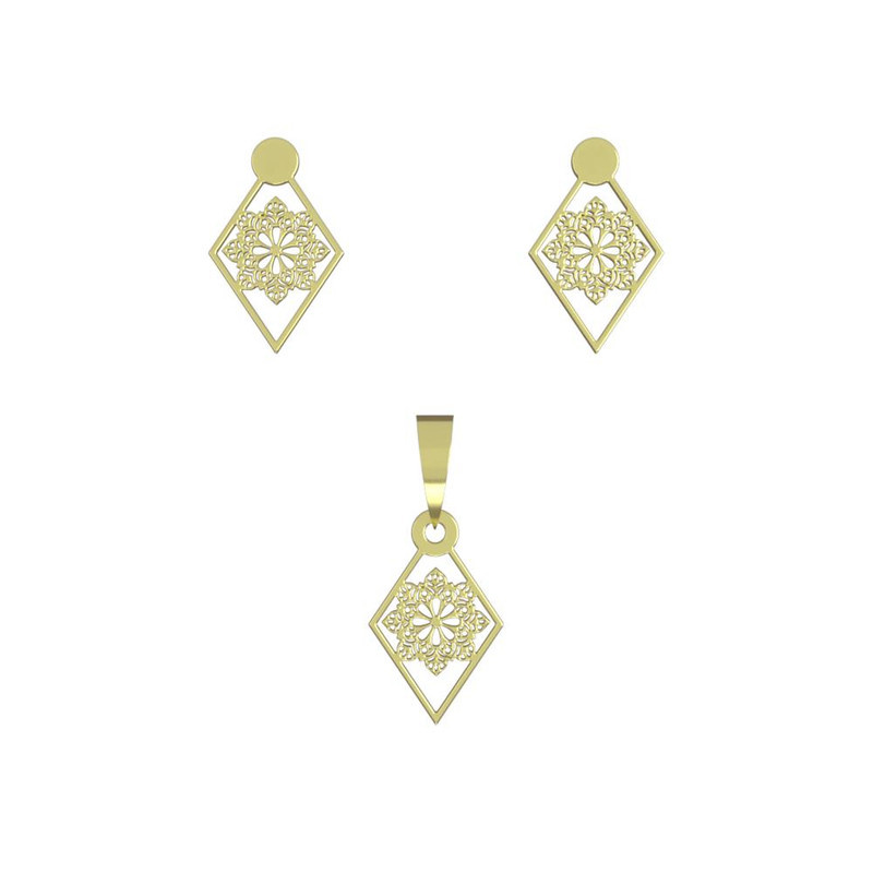 نیم ست طلا 18 عیار زنانه مدوپد مدل لوزی کد NA10271 نیم ست طلا 18 عیار زنانه مدوپد مدل لوزی کد NA10271