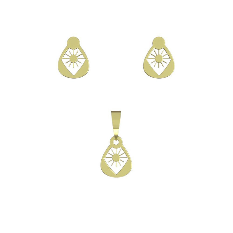 نیم ست طلا 18 عیار زنانه مدوپد مدل خورشید کد NA10300