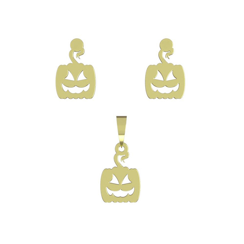 نیم ست طلا 18 عیار زنانه مدوپد مدل کدو هالووین کد NA10340 نیم ست طلا 18 عیار زنانه مدوپد مدل کدو هالووین کد NA10340