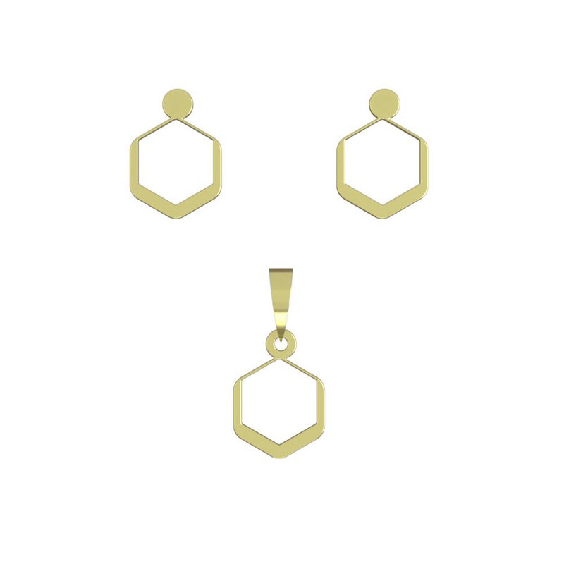 نیم ست طلا 18 عیار زنانه مدوپد مدل شش ضلعی کد NA10352 نیم ست طلا 18 عیار زنانه مدوپد مدل شش ضلعی کد NA10352