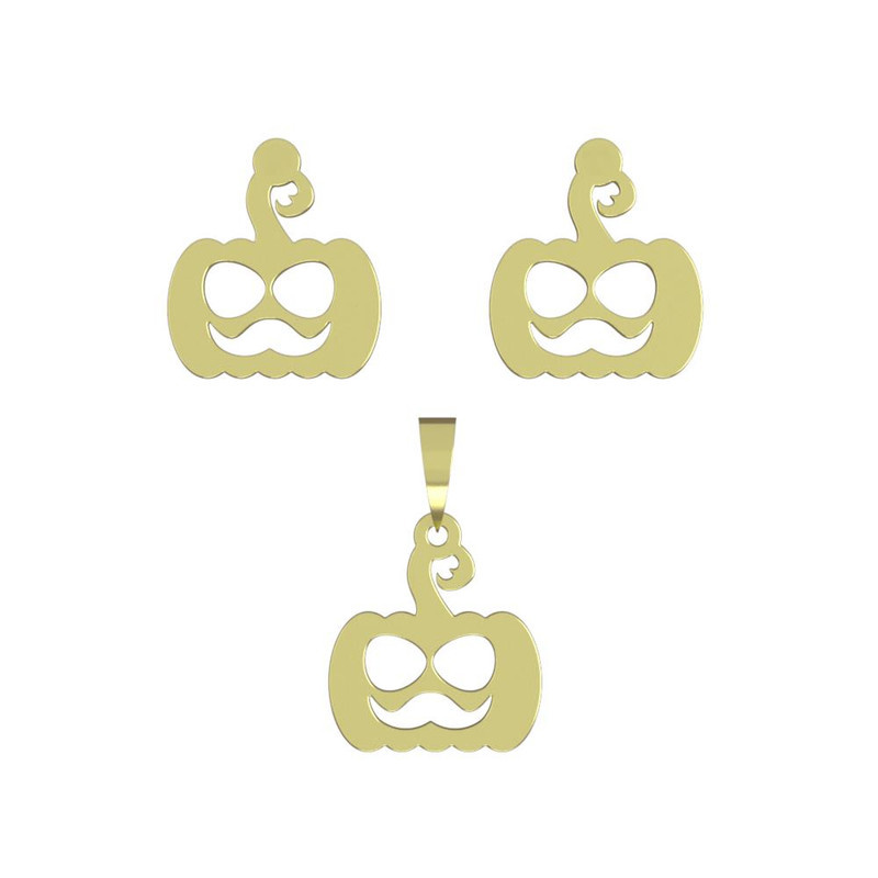 نیم ست طلا 18 عیار زنانه مدوپد مدل کدو هالووین کد NA10360 نیم ست طلا 18 عیار زنانه مدوپد مدل کدو هالووین کد NA10360