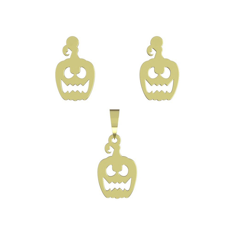 نیم ست طلا 18 عیار زنانه مدوپد مدل کدو هالووین کد NA10378 نیم ست طلا 18 عیار زنانه مدوپد مدل کدو هالووین کد NA10378