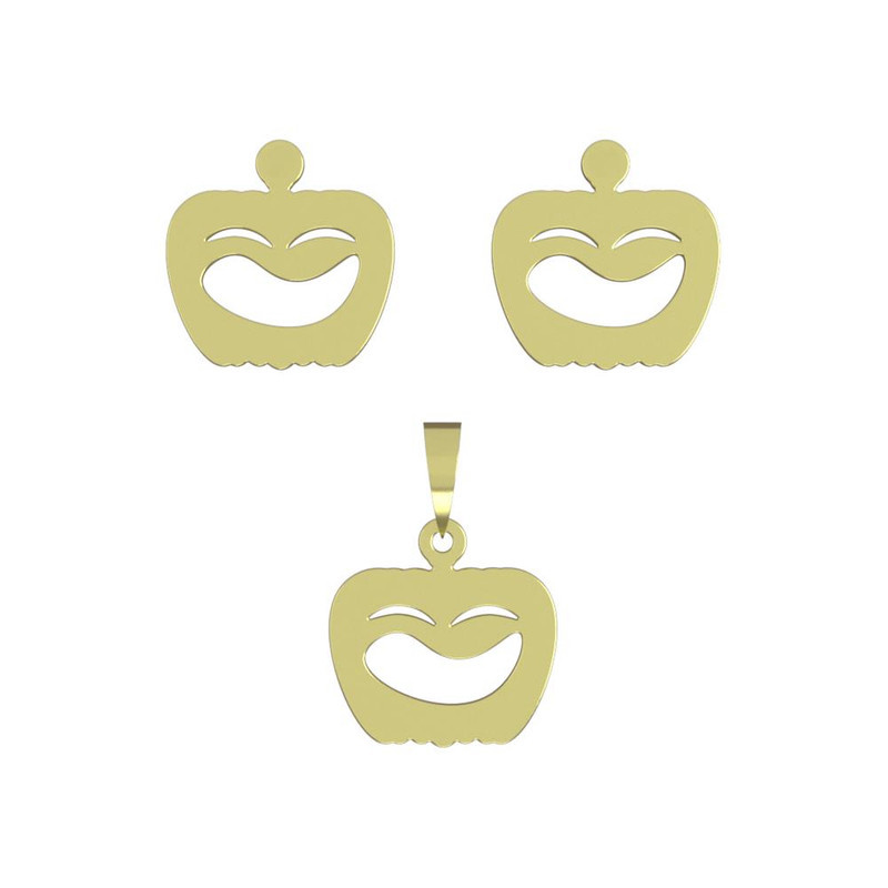 نیم ست طلا 18 عیار زنانه مدوپد مدل کدو هاللوین کد NA10400 نیم ست طلا 18 عیار زنانه مدوپد مدل کدو هاللوین کد NA10400