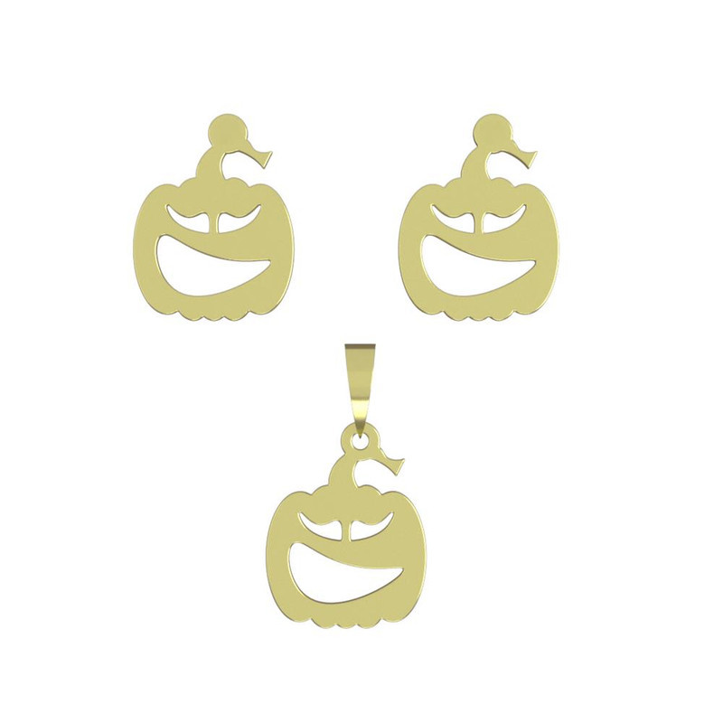 نیم ست طلا 18 عیار زنانه مدوپد مدل کدو هالووین کد NA10401 نیم ست طلا 18 عیار زنانه مدوپد مدل کدو هالووین کد NA10401