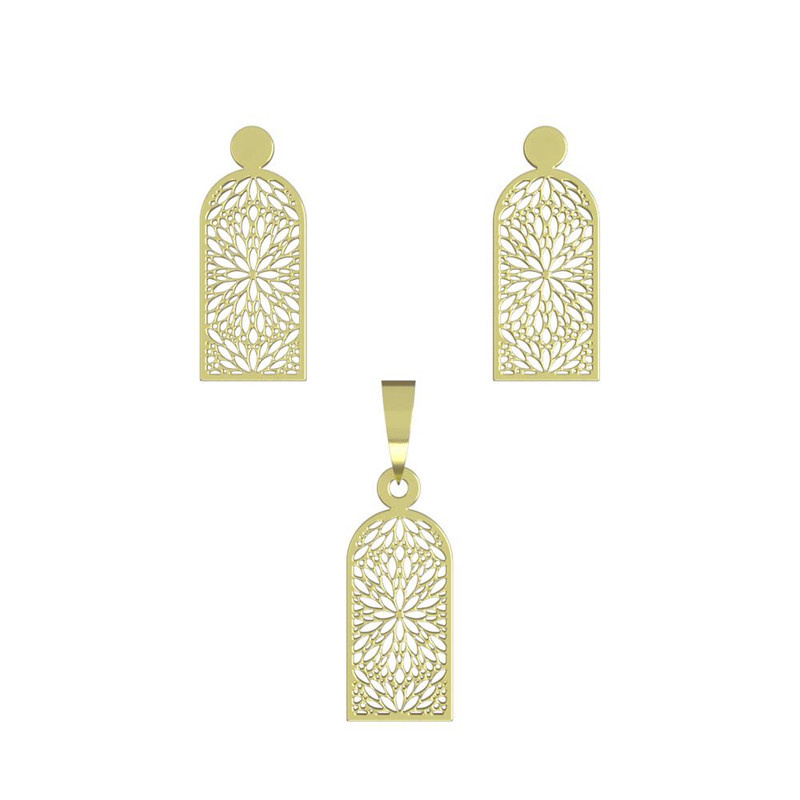 نیم ست طلا 18 عیار زنانه مدوپد مدل اسلیمی کد NA10448 نیم ست طلا 18 عیار زنانه مدوپد مدل اسلیمی کد NA10448