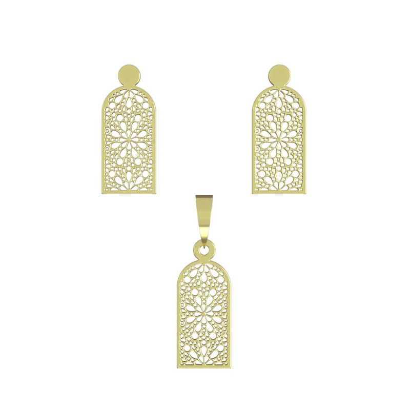 نیم ست طلا 18 عیار زنانه مدوپد مدل اسلیمی کد NA10449 نیم ست طلا 18 عیار زنانه مدوپد مدل اسلیمی کد NA10449