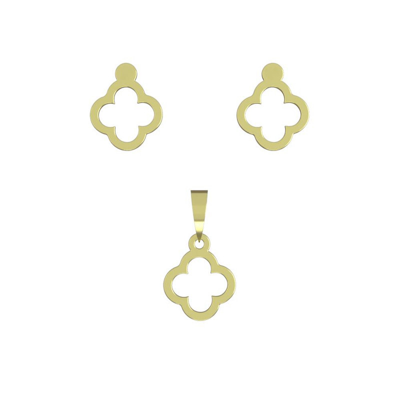 نیم ست طلا 18 عیار زنانه مدوپد مدل گل کد NA10475 نیم ست طلا 18 عیار زنانه مدوپد مدل گل کد NA10475