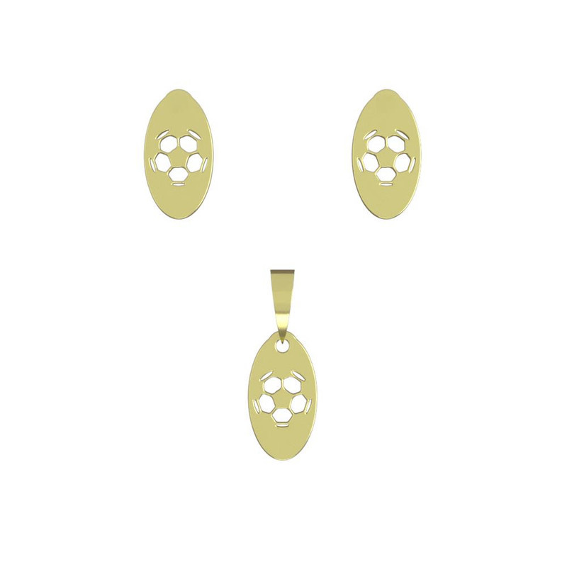 نیم ست طلا 18 عیار زنانه مدوپد مدل توپ فوتبال کد NA11864