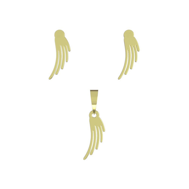 نیم ست طلا 18 عیار زنانه مدوپد مدل بال کد NA11871