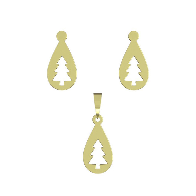 نیم ست طلا 18 عیار زنانه مدوپد مدل درخت کد NA11903