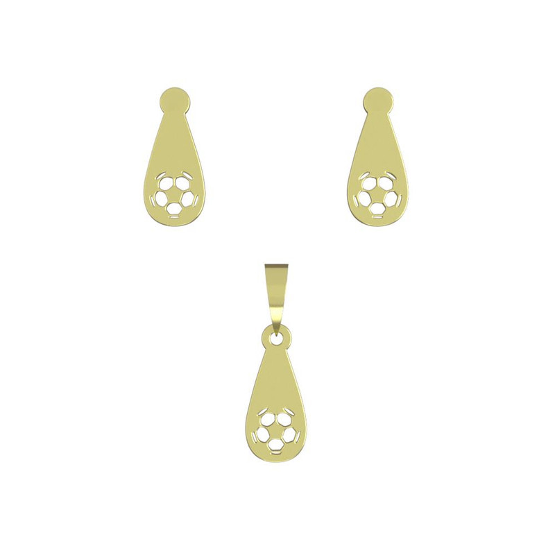 نیم ست طلا 18 عیار زنانه مدوپد مدل توپ فوتبال کد NA11957